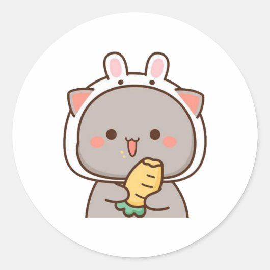 Mochi Panda Beer Genieten Lunch Ronde Sticker (Voorkant)