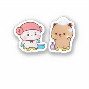 Mochi Panda en Brownie Beer die de eed afleggen Sticker
