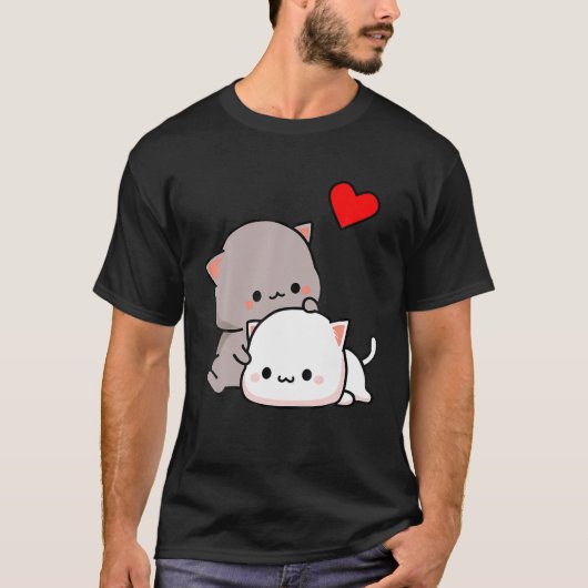 Mochi Peach Cat Goma Love, Valentijn Dag 2022 T-shirt (Voorkant)