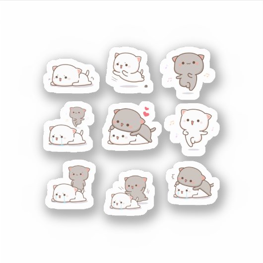Mochi Peach Cat Sticker Pack (Voorkant)