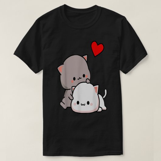 Mochi perziken kattenoma liefde, Valentijn dag 202 T-shirt (Design voorkant)