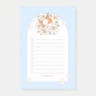 Mochi Puppyschattig slapend op bloemen Kawaii Post-it® Notes