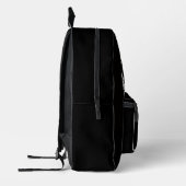 Mochila, negra, sencilla bedrukte rugzak (Links)