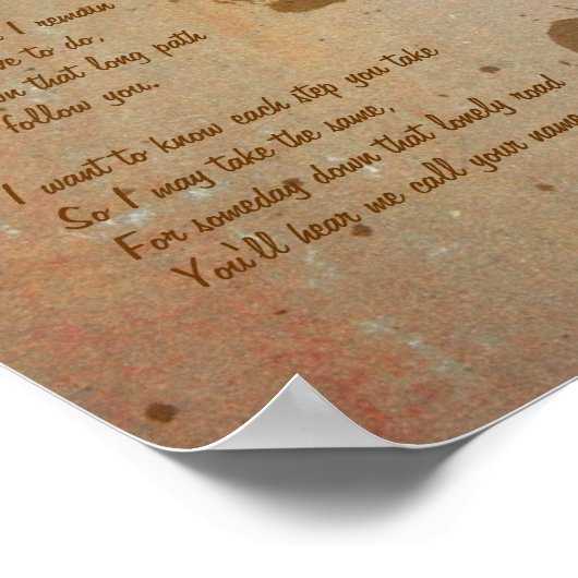 Mocht je eerst gaan, pow afdrukken op stenen Poste Poster (Hoek)