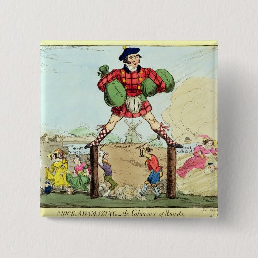 Mock-Adam-izing: de tolweg Vierkante Button 5,1 Cm (Voorkant)