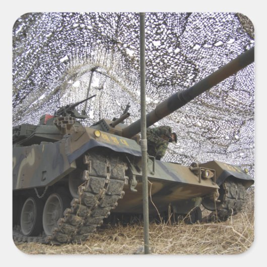 Mock agressors uit Korea 2 Vierkante Sticker (Voorkant)