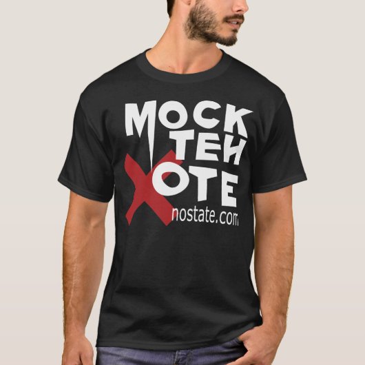 Mock de VoteX zwart T-shirt (Voorkant)