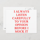 MOCK je beledigd Briefkaart (Voorkant / Achterkant)