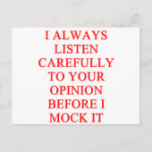 MOCK je beledigd Briefkaart (Voorkant)