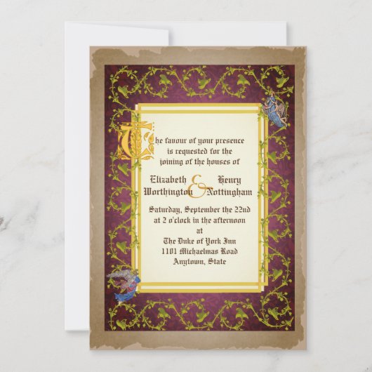 Mock omhoog middeleeuwse verlichte weduwschap met  kaart (Voorkant)