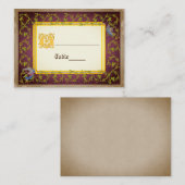 Mock omhoog middeleeuwse verlichte weduwschap met plaatskaartje (Voorkant / Achterkant)