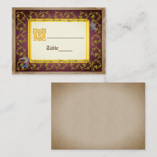 Mock omhoog middeleeuwse verlichte weduwschap met  plaatskaartje (Voorkant / Achterkant)