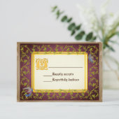 Mock omhoog middeleeuwse verlichte weduwschap met RSVP kaartje (Staand voorkant)