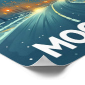 Mockba Moskou Rusland Vintage Beroemde Reisplaats Poster (Hoek)