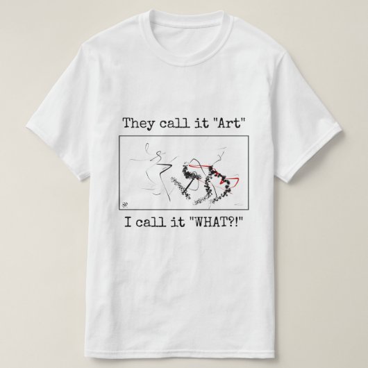 Mockery of abstract art t-shirt (Design voorkant)
