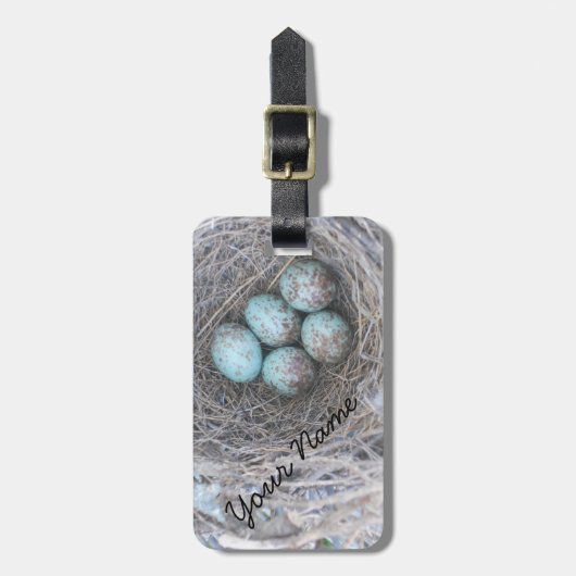 Mocking Bird Nest with Eggs Bagagelabel (Voorkant verticaal)