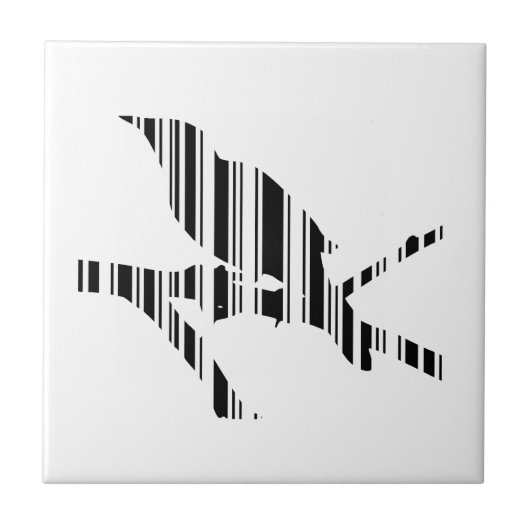 MOCKINGBIRD BAR CODE Vogel Barcode Patroon Ontwerp Tegeltje (Voorkant)