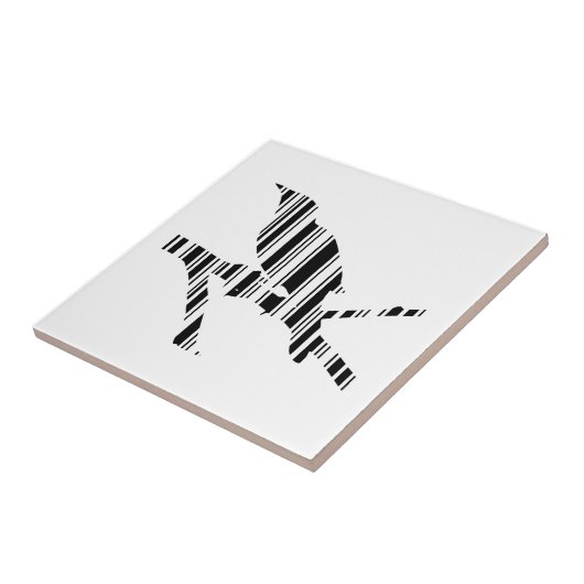 MOCKINGBIRD BAR CODE Vogel Barcode Patroon Ontwerp Tegeltje (Zijkant)