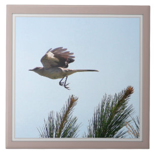 Mockingbird in Flight Decorative Tile Tegeltje