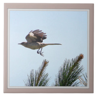Mockingbird in Flight Decorative Tile Tegeltje