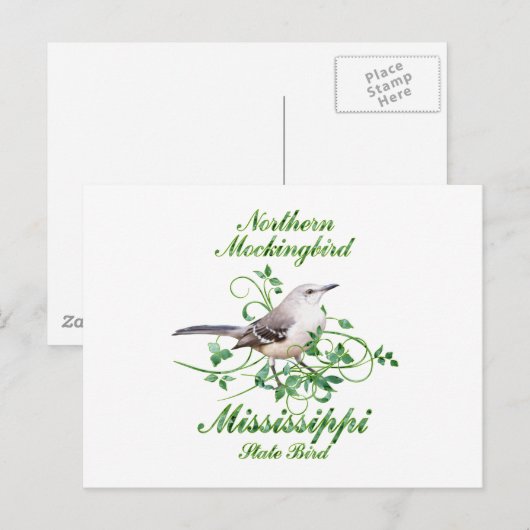 Mockingbird Mississippi State Bird Briefkaart (Voorkant / Achterkant)