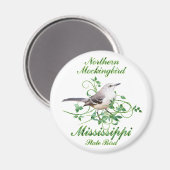 Mockingbird Mississippi State Bird Magneet (Voorkant / Achterkant)