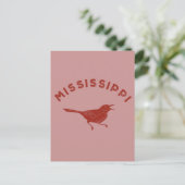 Mockingbird Mississippi State Bird Maroon Briefkaart (Staand voorkant)