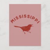 Mockingbird Mississippi State Bird Maroon Briefkaart (Voorkant)