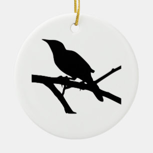 Mockingbird Silhouette Keramisch Ornament