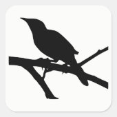 Mockingbird Silhouette Vierkante Sticker (Voorkant)