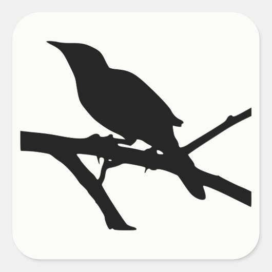 Mockingbird Silhouette Vierkante Sticker (Voorkant)