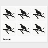 Mockingbird Silhouette Vierkante Sticker (Vel)