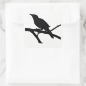 Mockingbird Silhouette Vierkante Sticker (Tas)