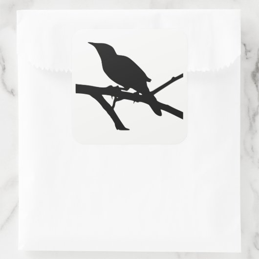 Mockingbird Silhouette Vierkante Sticker (Tas)