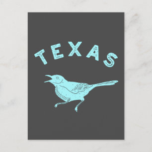 Mockingbird Texas State Bird Aqua Blue en Grey Briefkaart