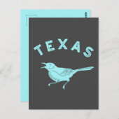 Mockingbird Texas State Bird Aqua Blue en Grey Briefkaart (Voorkant / Achterkant)