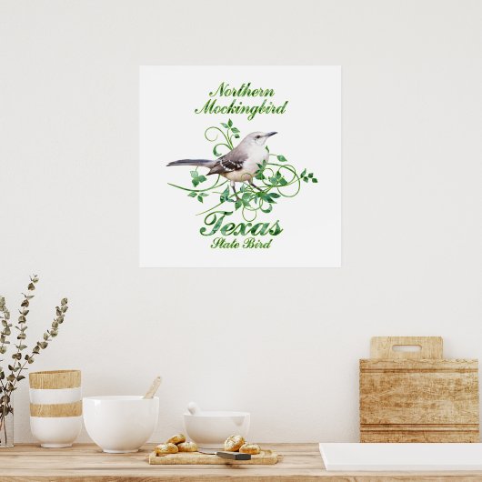 Mockingbird Texas State Bird Poster (Keuken)