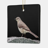 Mockingvogel op een grafsteen keramisch ornament (Links)