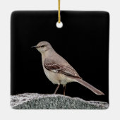Mockingvogel op een grafsteen keramisch ornament (Achterkant)