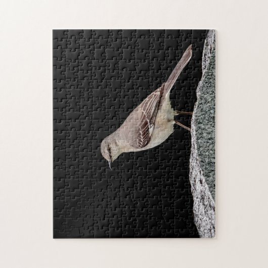 Mockingvogel op een grafsteen legpuzzel (Verticaal)