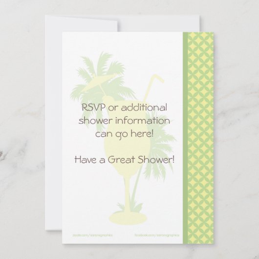 Mocktail Baby shower Invitation (N) Kaart (Achterkant)