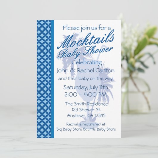 Mocktail Baby Shower - Uitnodiging (Staand voorkant)