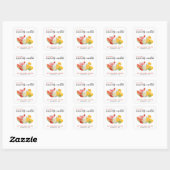 Mocktail Baby shower zomer minimalistisch Vierkante Sticker (Vel)