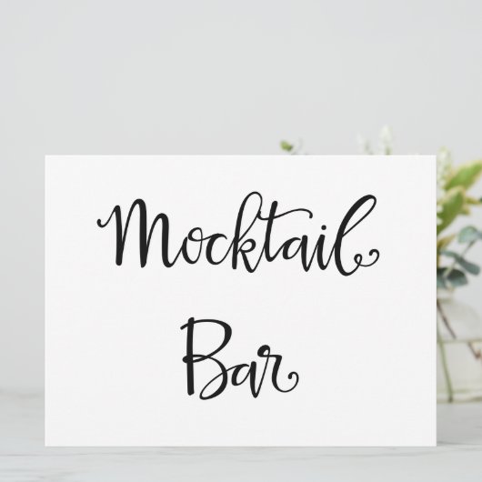 Mocktail Bar Eenvoudige kalligrafie-bruiloft (Staand voorkant)
