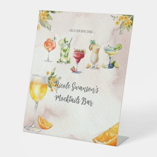 Mocktail Bar Party voetstuk teken Reclamebord Met Voetstuk (Voorkant)