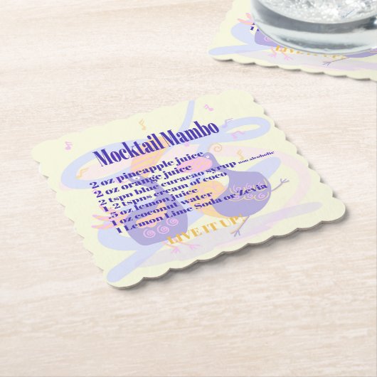 Mocktail Birds Coaster Kartonnen Onderzetters (Gebogen)