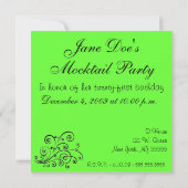 Mocktail Birthday Party Invitation Kaart (Achterkant)