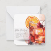Mocktail Maagd Margarita & S. Temple Feestgunst Notitiekaartje (Voorkant)