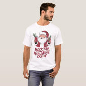 Mocktail-mistletoe Nuchtere Kerstman Crew T-shirt (Voorkant volledig)
