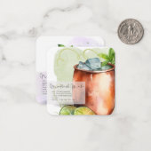 Mocktail Moskou Mule & Virgin Mojito Party Favor Notitiekaartje (Voorkant / Achterkant in situ)